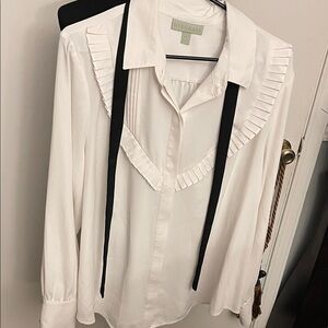 White Ruffled Women's Top